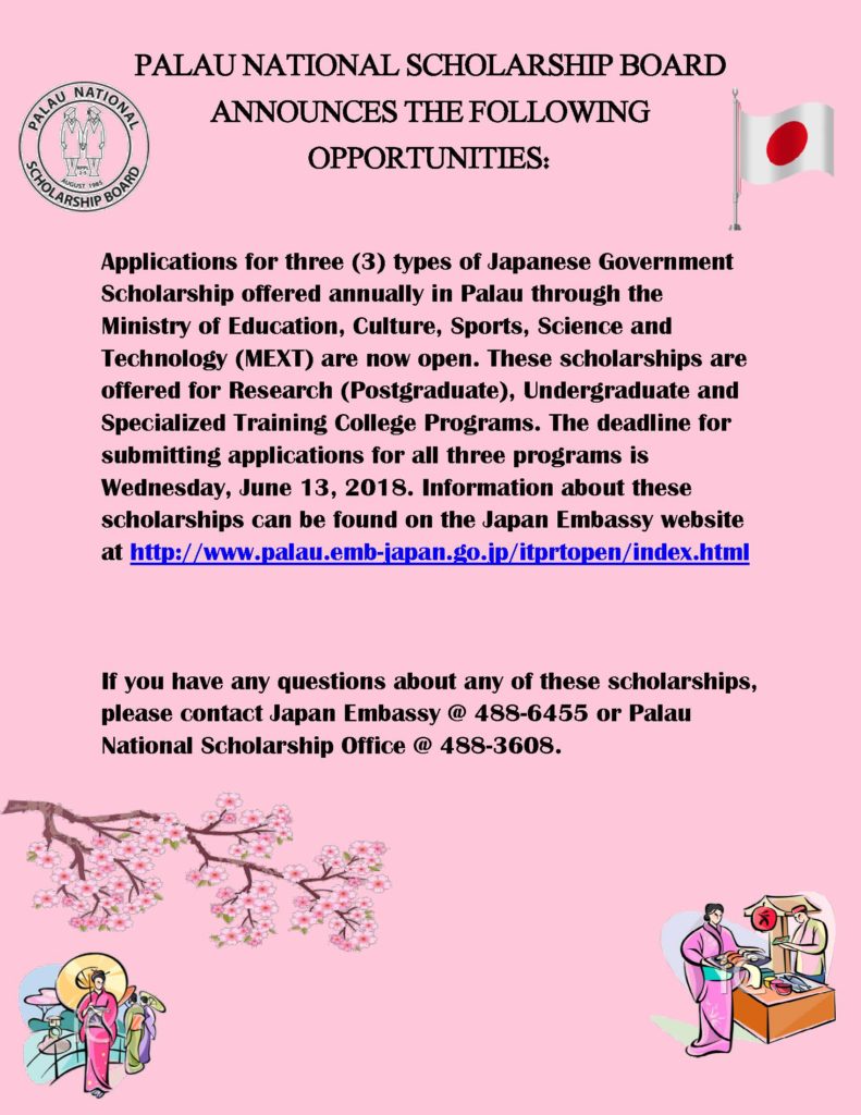 Japan Government Scholarship is now open for Specialized Training